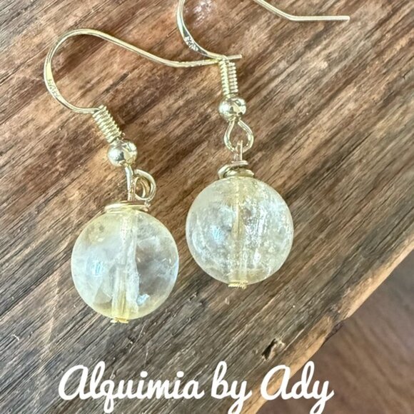 Alquimia Jewelry - citrine dangle spheres eariings